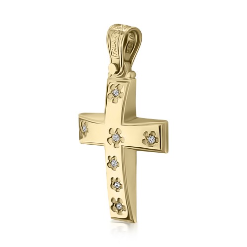 Βαπτιστικός σταυρός Κ14 χρυσό με ζιργκόν st3511 ΣΤΑΥΡΟΙ Κοσμηματα - chrilia.gr