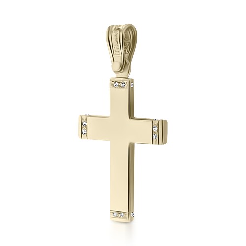 Βαπτιστικός σταυρός Κ14 χρυσό με ζιργκόν st3723 ΣΤΑΥΡΟΙ Κοσμηματα - chrilia.gr