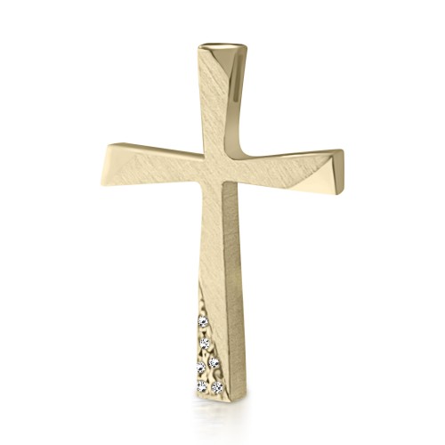 Βαπτιστικός σταυρός Κ14 χρυσός με ζιργκόν st3774 ΣΤΑΥΡΟΙ Κοσμηματα - chrilia.gr