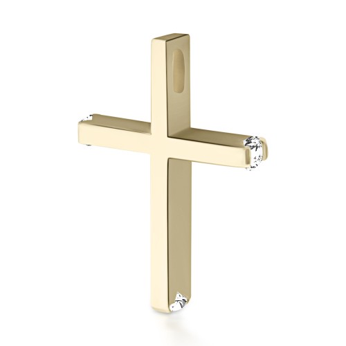 Βαπτιστικός σταυρός Κ14 χρυσό με ζιργκόν st3829 ΣΤΑΥΡΟΙ Κοσμηματα - chrilia.gr