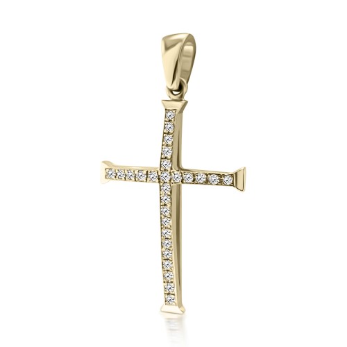 Βαπτιστικός σταυρός Κ18 χρυσό με διαμάντια 0.10ct, VS2, H st3855 ΣΤΑΥΡΟΙ Κοσμηματα - chrilia.gr
