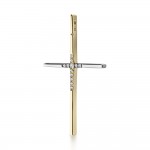Βαπτιστικός σταυρός Κ18 χρυσό και λευκόχρυσο με διαμάντια 0.04ct, VS2, H st3856 ΣΤΑΥΡΟΙ Κοσμηματα - chrilia.gr