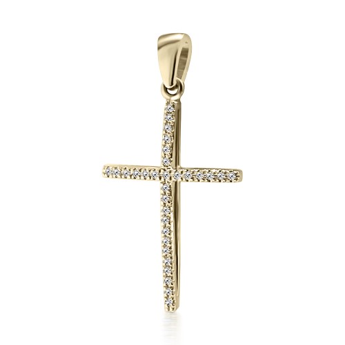 Βαπτιστικός σταυρός Κ18 χρυσό με διαμάντια 0.10ct, VS2, H st3858 ΣΤΑΥΡΟΙ Κοσμηματα - chrilia.gr