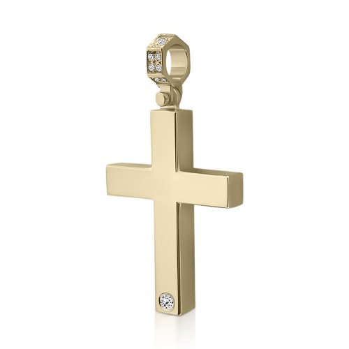 Βαπτιστικός σταυρός Κ14 χρυσό με ζιργκόν st3871 ΣΤΑΥΡΟΙ Κοσμηματα - chrilia.gr