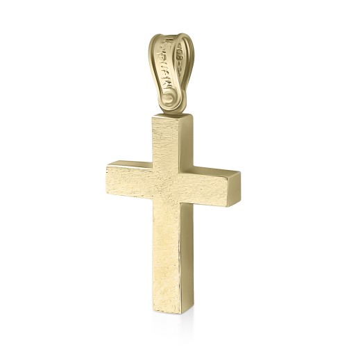 Βαπτιστικός σταυρός Κ14 χρυσό διπλής όψης, st3885 ΣΤΑΥΡΟΙ Κοσμηματα - chrilia.gr