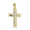 Baptism cross K14 gold and white gold, st3887
