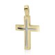 Βαπτιστικός σταυρός Κ14 χρυσό και λευκόχρυσο, st3887