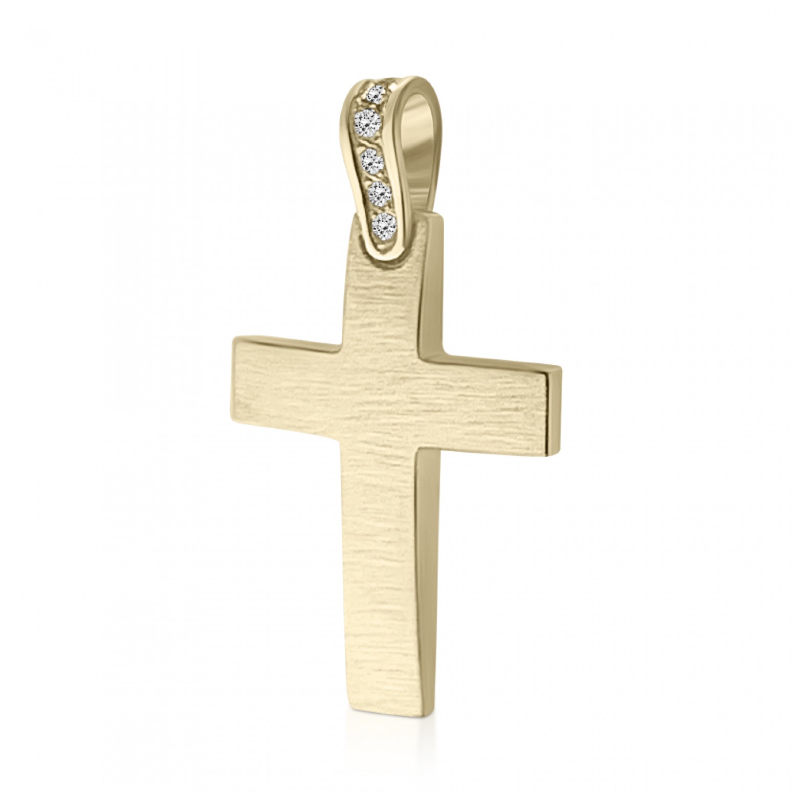 Βαπτιστικός σταυρός Κ14 χρυσό με ζιργκόν, st3890 ΣΤΑΥΡΟΙ Κοσμηματα - chrilia.gr