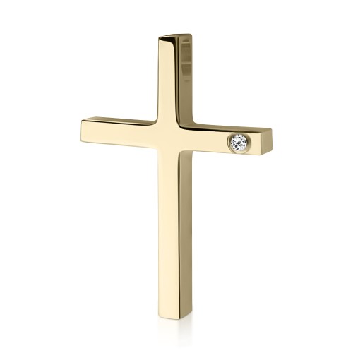 Βαπτιστικός σταυρός Κ14 χρυσό με ζιργκόν st3892 ΣΤΑΥΡΟΙ Κοσμηματα - chrilia.gr