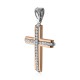 Baptism cross K14 pink gold and white gold with zircon, st3968