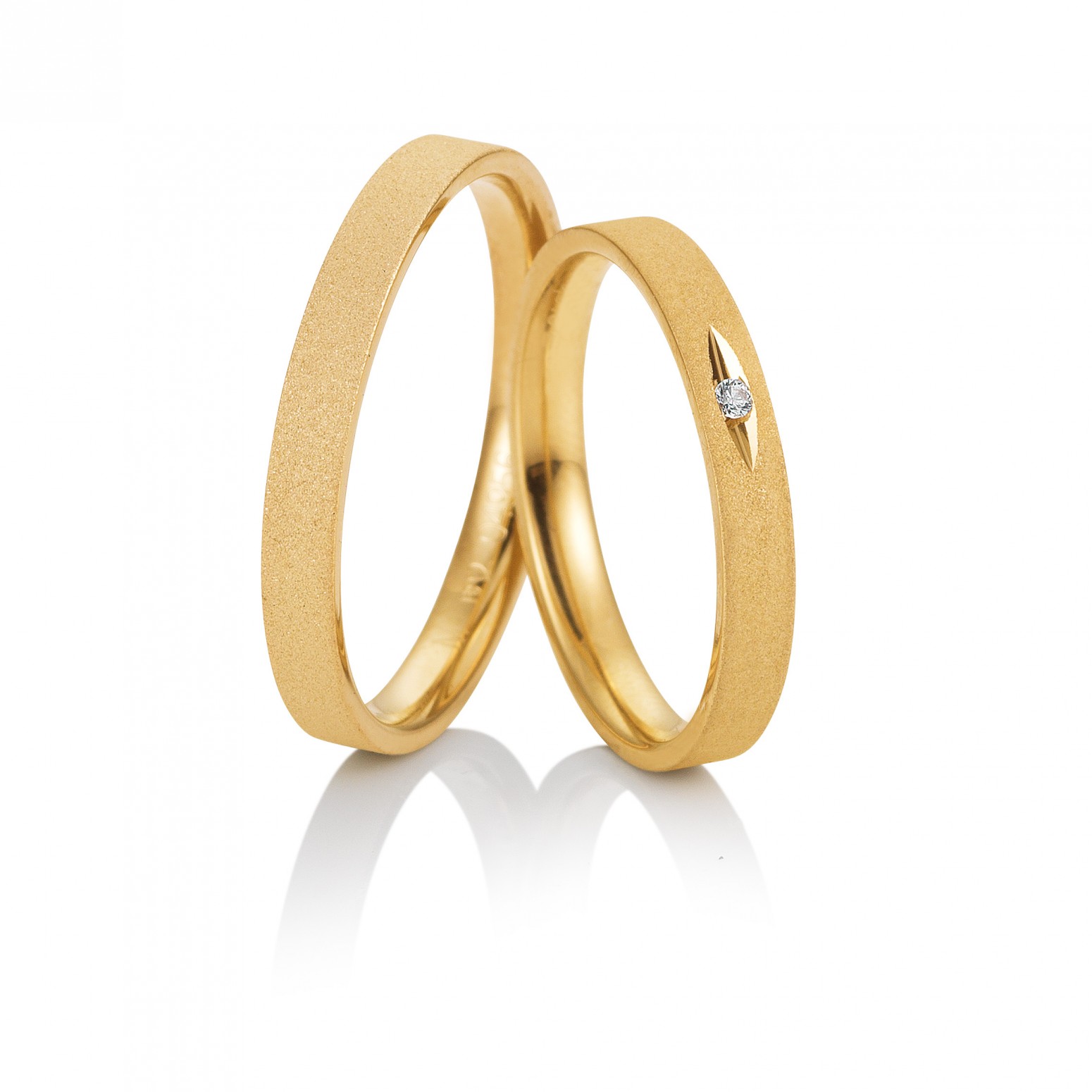 Saint Maurice wedding rings in yellow gold, K9, pair da3584 WEDDING RINGS Κοσμηματα - chrilia.gr