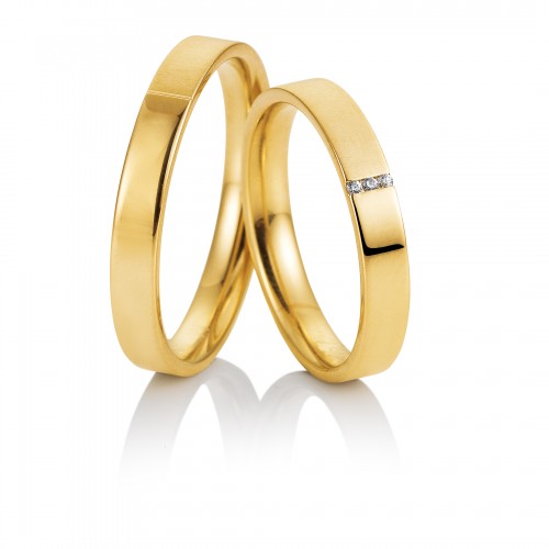 Saint Maurice wedding rings in yellow gold, K9, pair da3586 WEDDING RINGS Κοσμηματα - chrilia.gr