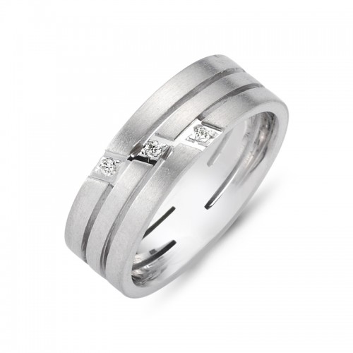 Chrilia wedding rings in white gold, K14, pair da2768 WEDDING RINGS Κοσμηματα - chrilia.gr