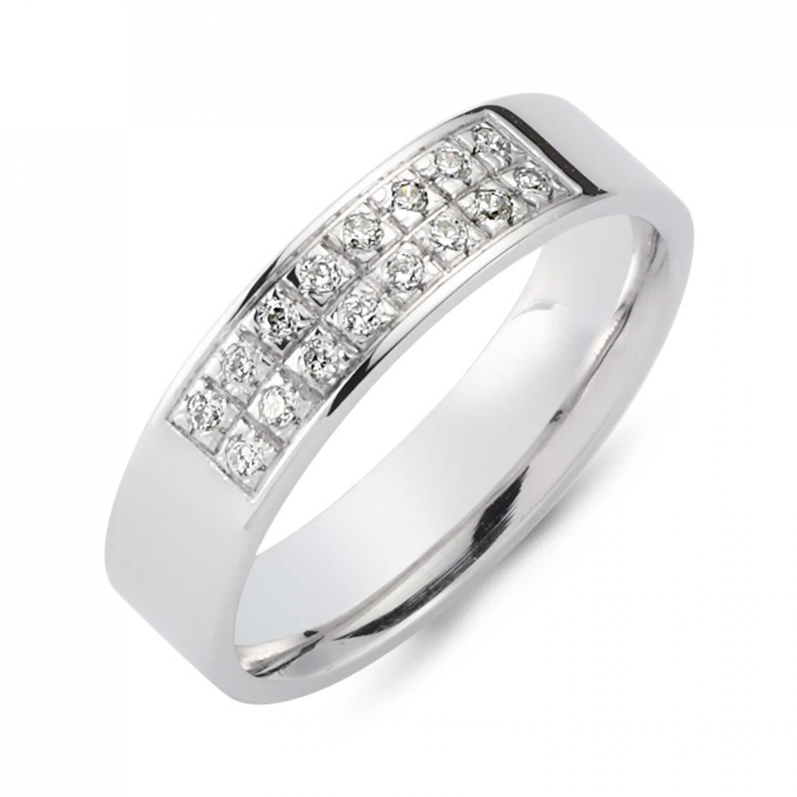 Chrilia wedding rings in white gold, K14, pair da2780 WEDDING RINGS Κοσμηματα - chrilia.gr