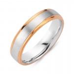 Chrilia wedding rings in white & pink gold, K14, pair da2783 WEDDING RINGS Κοσμηματα - chrilia.gr
