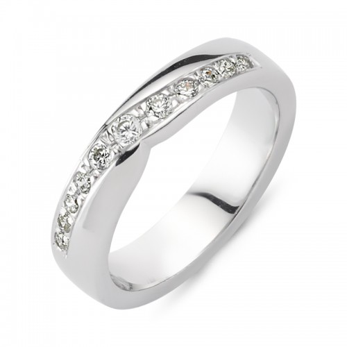 Chrilia wedding rings in white gold, K14, pair da2784 WEDDING RINGS Κοσμηματα - chrilia.gr