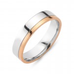 Chrilia wedding rings in white & pink gold, K14, pair da2786 WEDDING RINGS Κοσμηματα - chrilia.gr