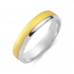 Chrilia wedding rings in white & yellow gold, K14, pair da2787 WEDDING RINGS Κοσμηματα - chrilia.gr