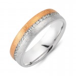 Chrilia wedding rings in white & pink gold, K14, pair da2789 WEDDING RINGS Κοσμηματα - chrilia.gr