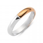 Chrilia wedding rings in white & pink gold, K14, pair  da2799 WEDDING RINGS Κοσμηματα - chrilia.gr