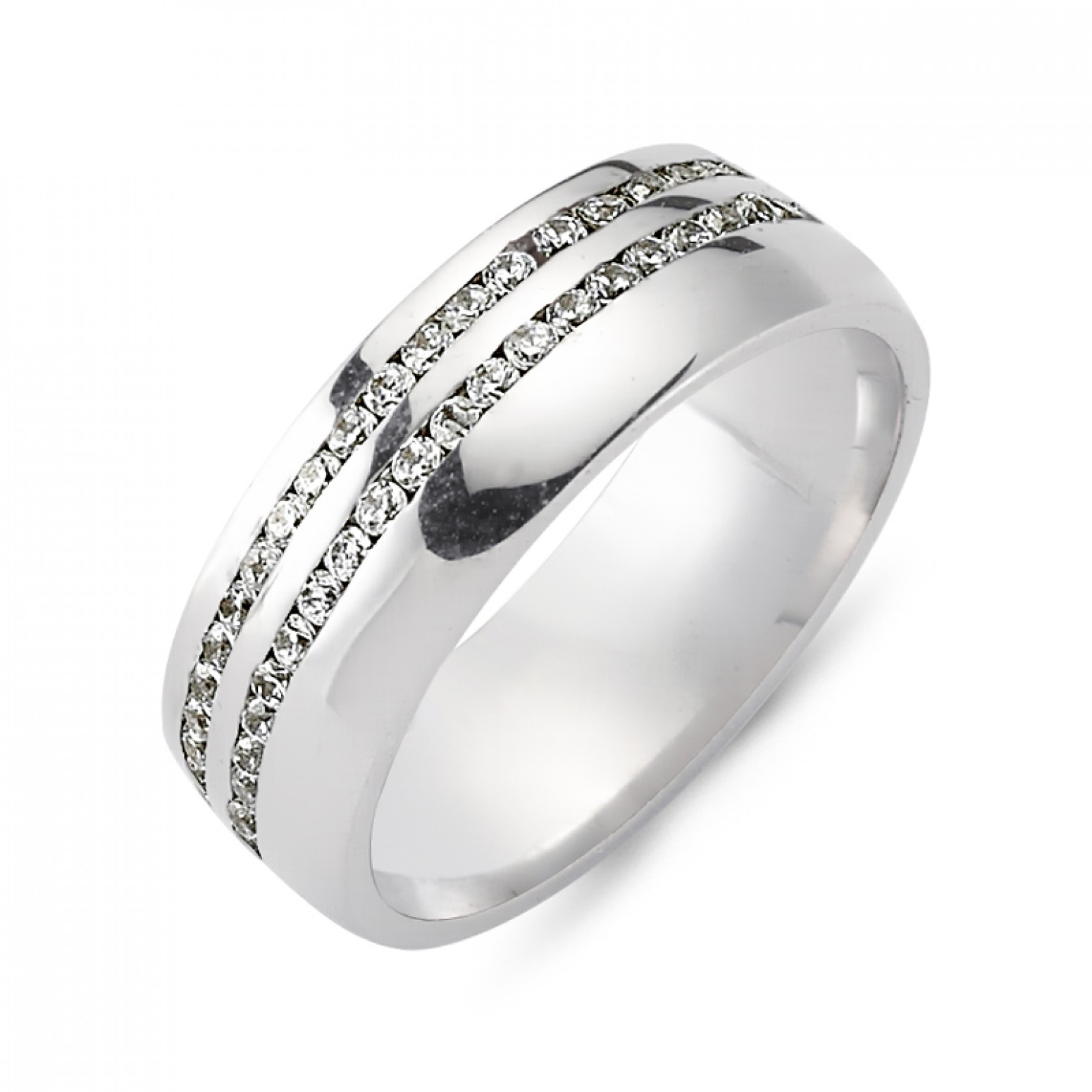 Chrilia wedding rings in white gold, K14, pair da2805 WEDDING RINGS Κοσμηματα - chrilia.gr