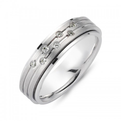 Chrilia wedding rings in white gold, K14, pair da2807 WEDDING RINGS Κοσμηματα - chrilia.gr