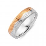 Chrilia wedding rings in white & pink gold, K14, pair da2809 WEDDING RINGS Κοσμηματα - chrilia.gr