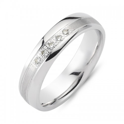 Chrilia wedding rings in white gold, K14, pair da2810 WEDDING RINGS Κοσμηματα - chrilia.gr