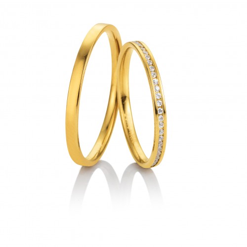 Bέρες γάμου Saint Maurice σε κίτρινο χρυσό, K9, ζευγάρι da3582 ΒΕΡΕΣ Κοσμηματα - chrilia.gr