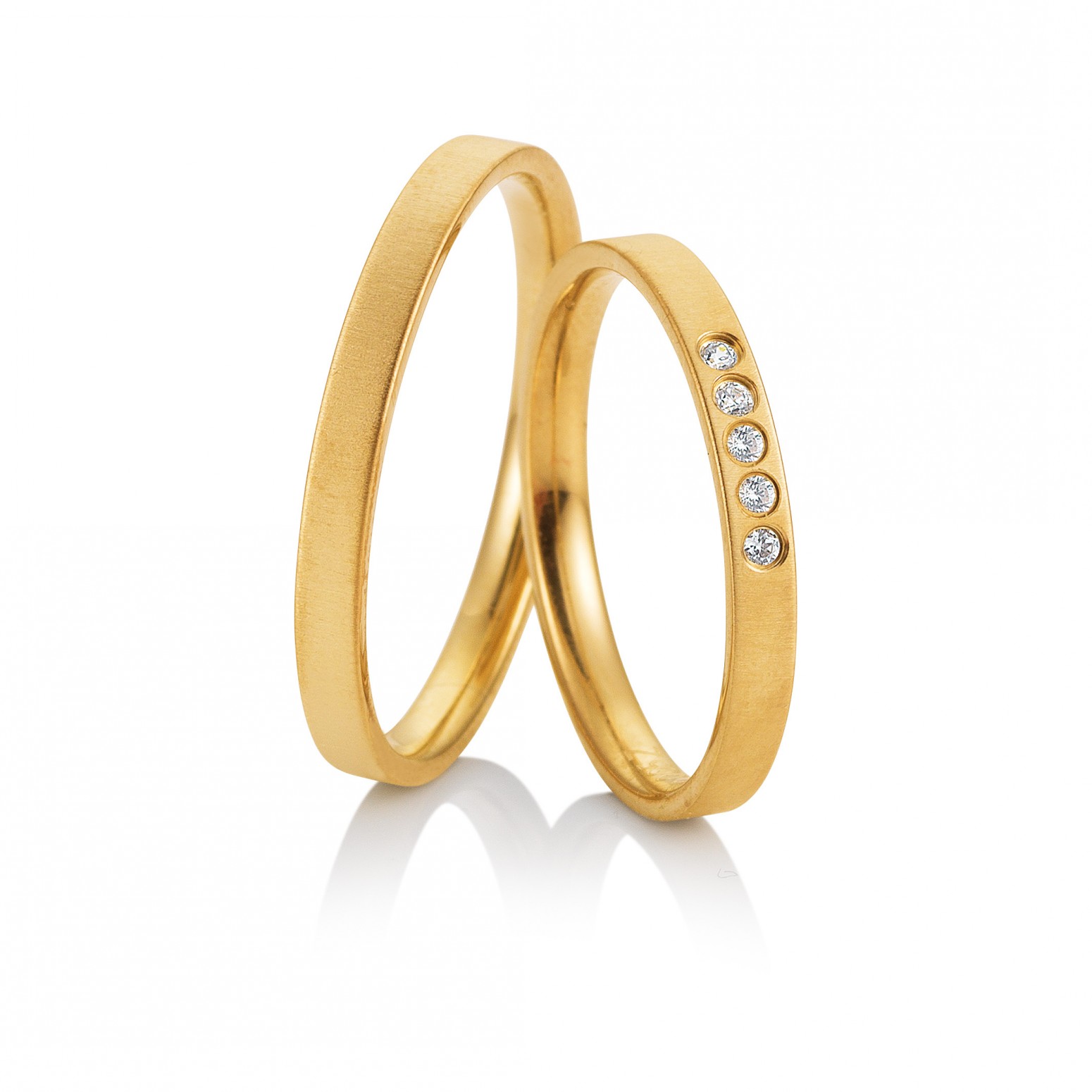 Saint Maurice wedding rings in yellow gold, K9, pair da3583 WEDDING RINGS Κοσμηματα - chrilia.gr