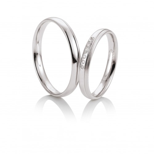 Saint Maurice wedding rings in white gold, K9, pair da3590 WEDDING RINGS Κοσμηματα - chrilia.gr