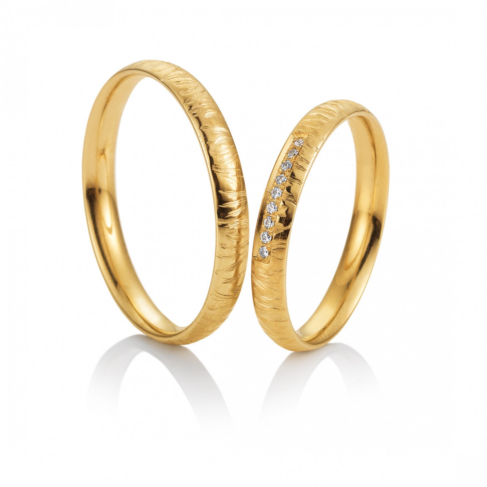 Saint Maurice wedding rings in yellow gold, K9, pair da3595 WEDDING RINGS Κοσμηματα - chrilia.gr