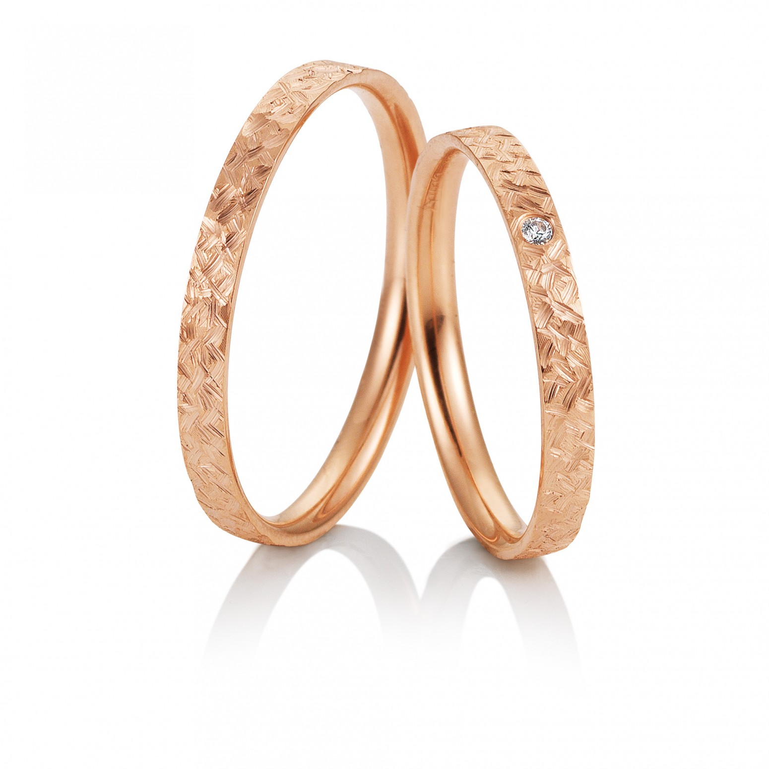 Saint Maurice wedding rings pink gold, K9, pair da3598 WEDDING RINGS Κοσμηματα - chrilia.gr