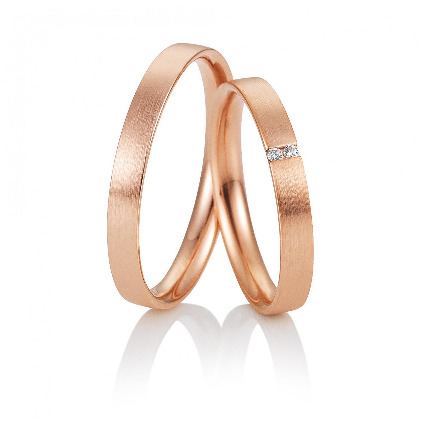Saint Maurice wedding rings in pink gold, K9, pair da3600 WEDDING RINGS Κοσμηματα - chrilia.gr