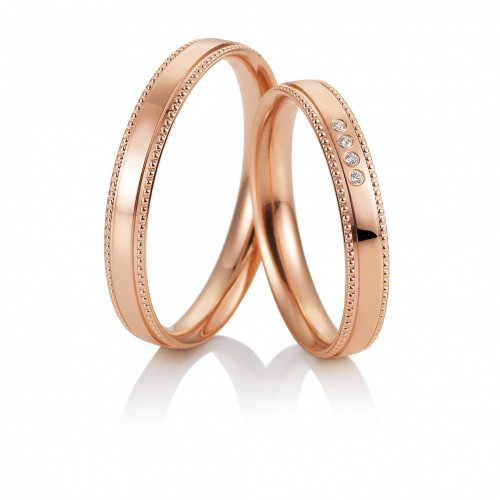 Saint Maurice wedding rings in pink gold, K9, pair da3601 WEDDING RINGS Κοσμηματα - chrilia.gr