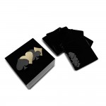 Black and gold plexiglass coasters with cards, ac1486 GIFTS Κοσμηματα - chrilia.gr