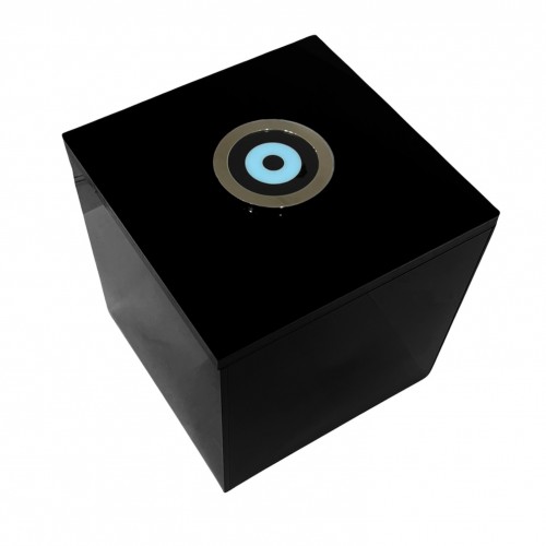 Κουτί πλεξιγκλάς μαύρο με κόριαν μάτι και ίνοξ 20 x 20 x 20cm, ac1206 ΔΩΡΑ Κοσμηματα - chrilia.gr